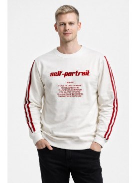 Світшот чоловічий білого кольору з принтом 7725 210641C