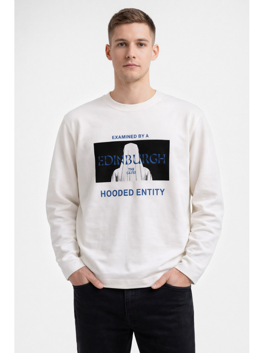 Свитшот мужской белого цвета с принтом 7706 210644C