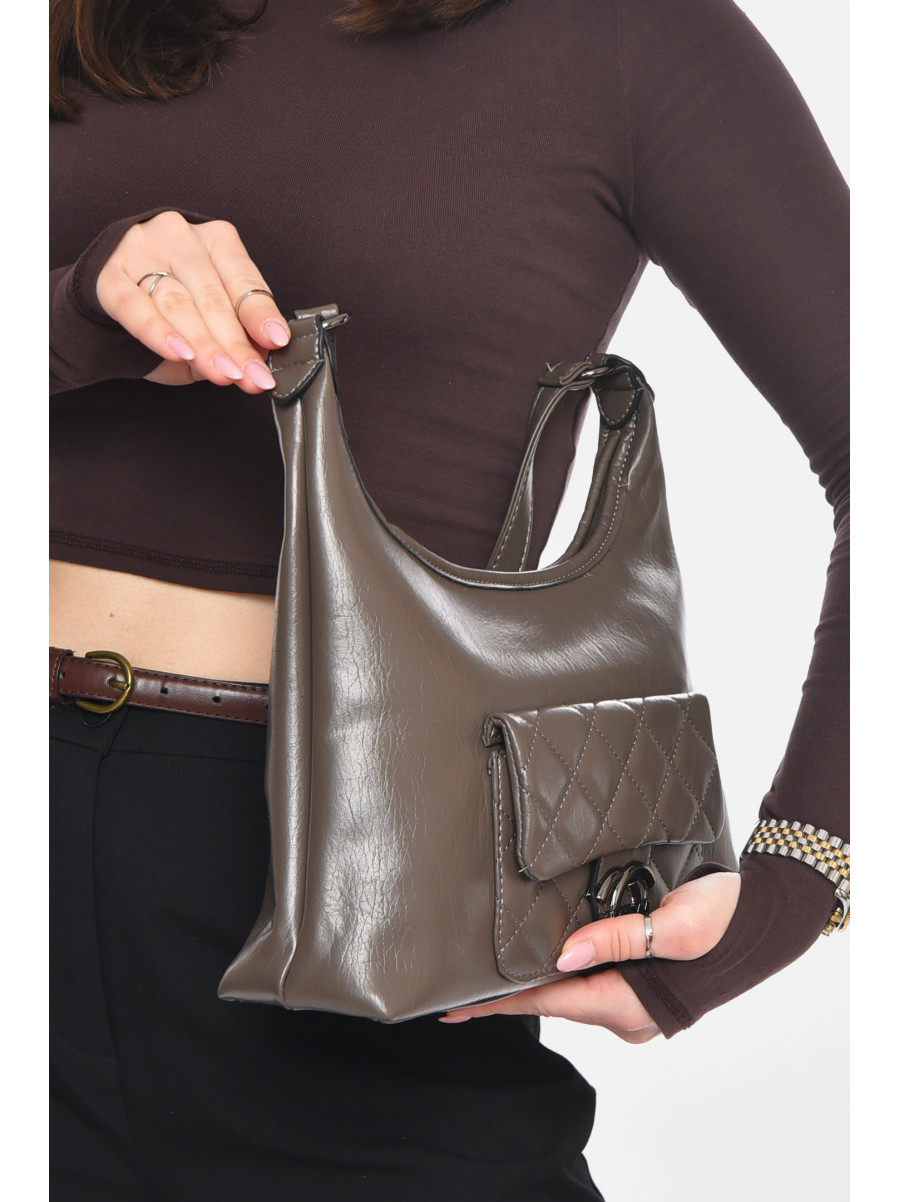 Сумка женская из экокожи серого цвета МН-39960 210647C