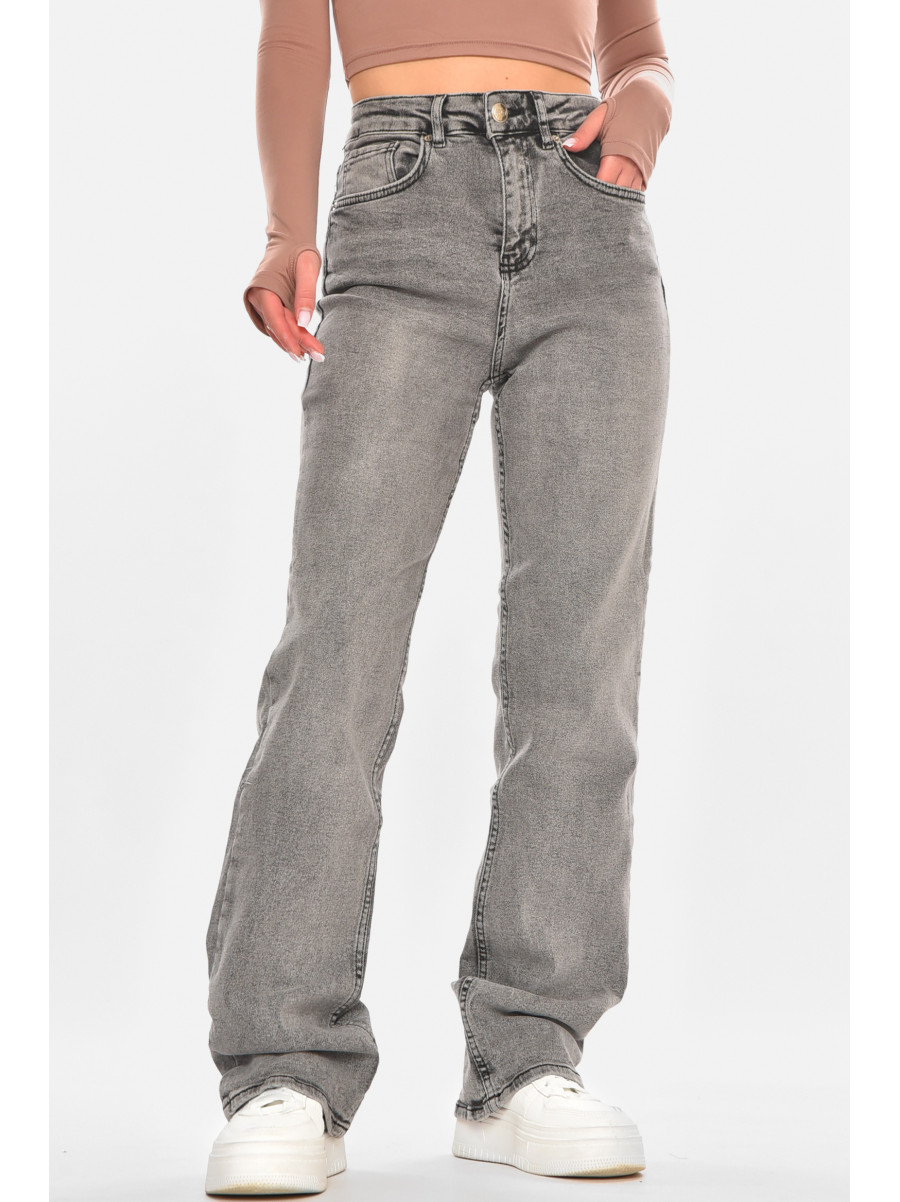 Джинсы женские однотонные серого цвета 00628 210650C