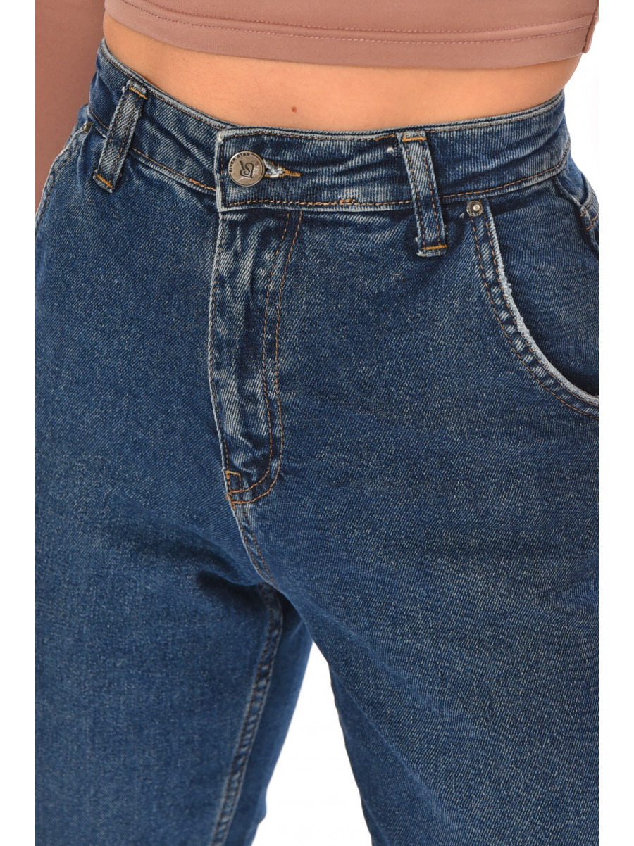 Джинсы женские однотонные тёмно-синего цвета 2542 210651C