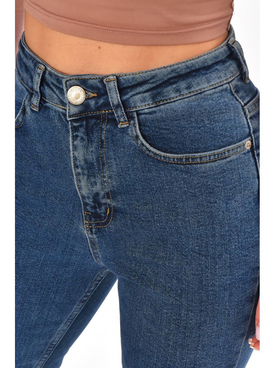 Джинсы женские однотонные синего цвета 0145 210652C