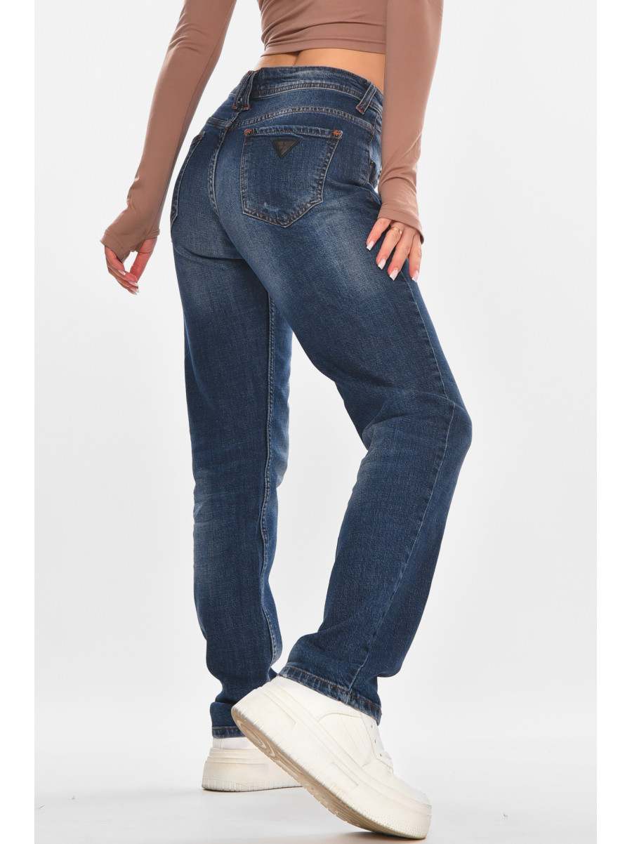 Джинсы женские однотонные синего цвета 841 210654C