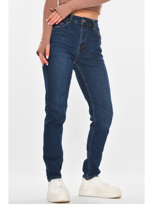 Джинсы женские однотонные синего цвета 1112 210655C