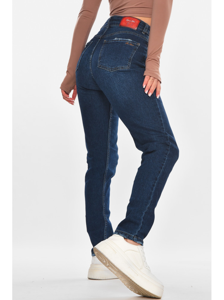 Джинсы женские однотонные синего цвета 1112 210655C