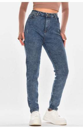 Джинсы женские однотонные синего цвета 1912 210657C
