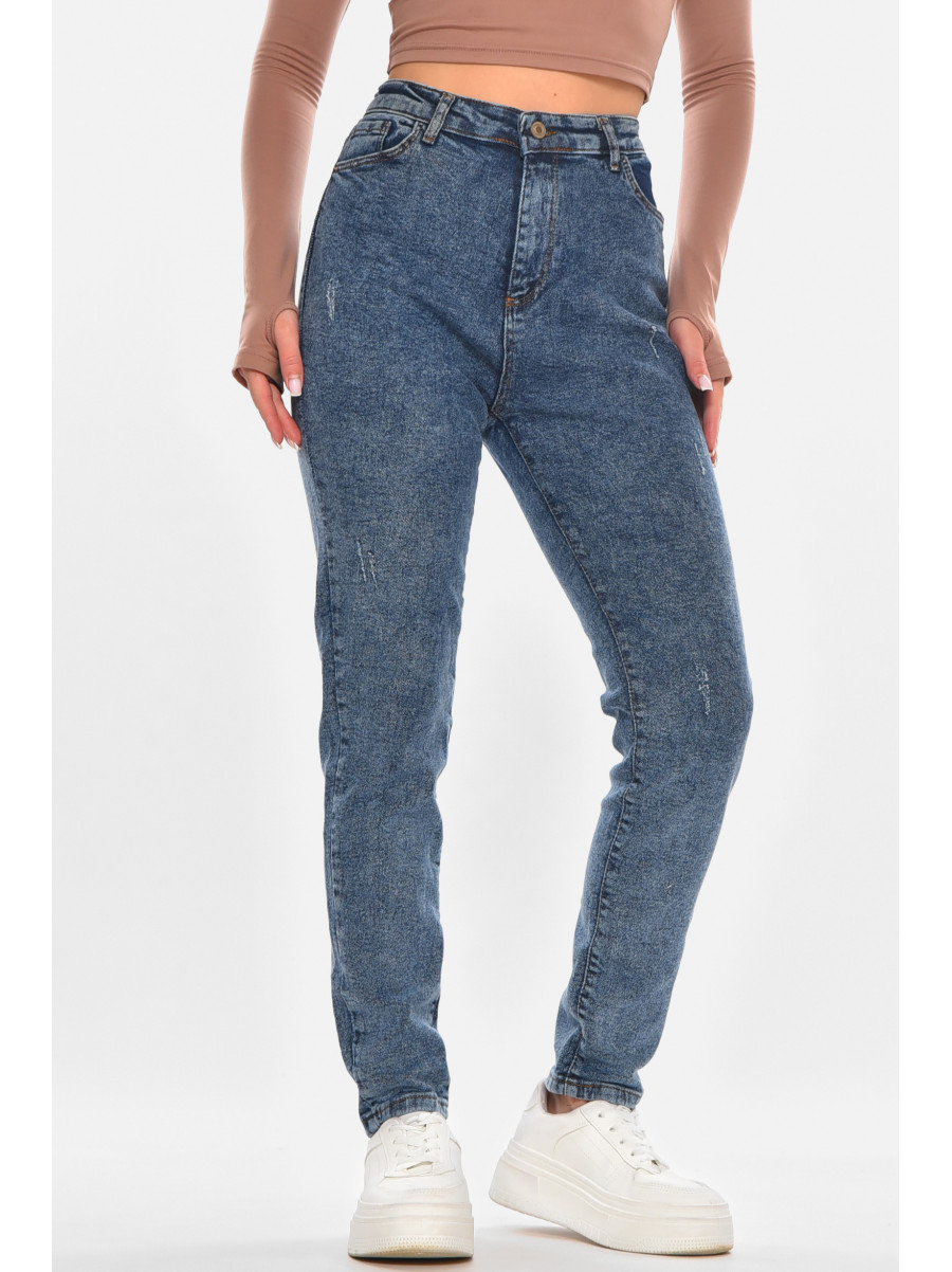 Джинсы женские однотонные синего цвета 1912 210657C
