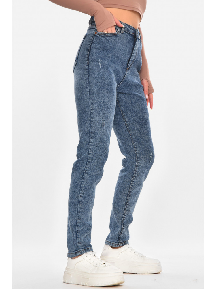 Джинсы женские однотонные синего цвета 1912 210657C