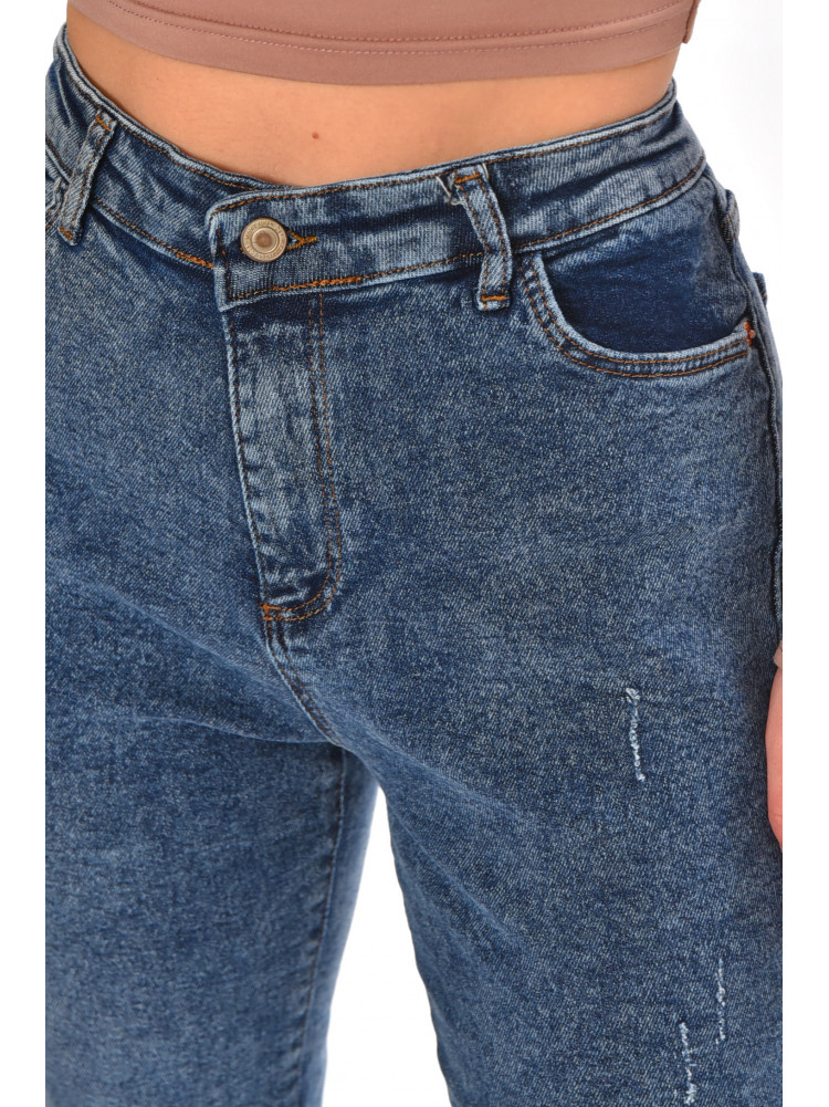 Джинсы женские однотонные синего цвета 1912 210657C