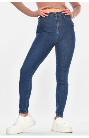 Джинсы женские однотонные синего цвета 0920 210658C
