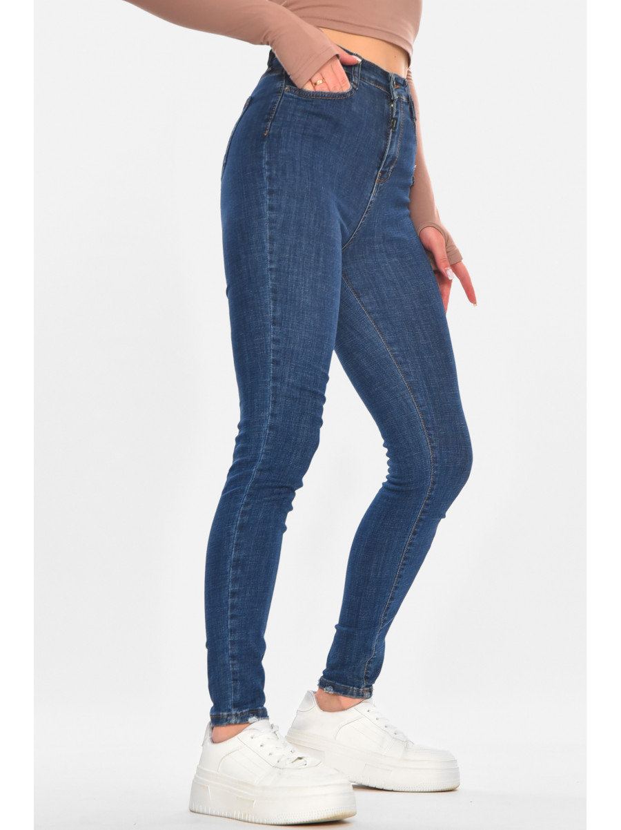 Джинсы женские однотонные синего цвета 0920 210658C