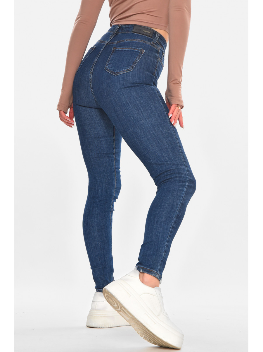 Джинсы женские однотонные синего цвета 0920 210658C
