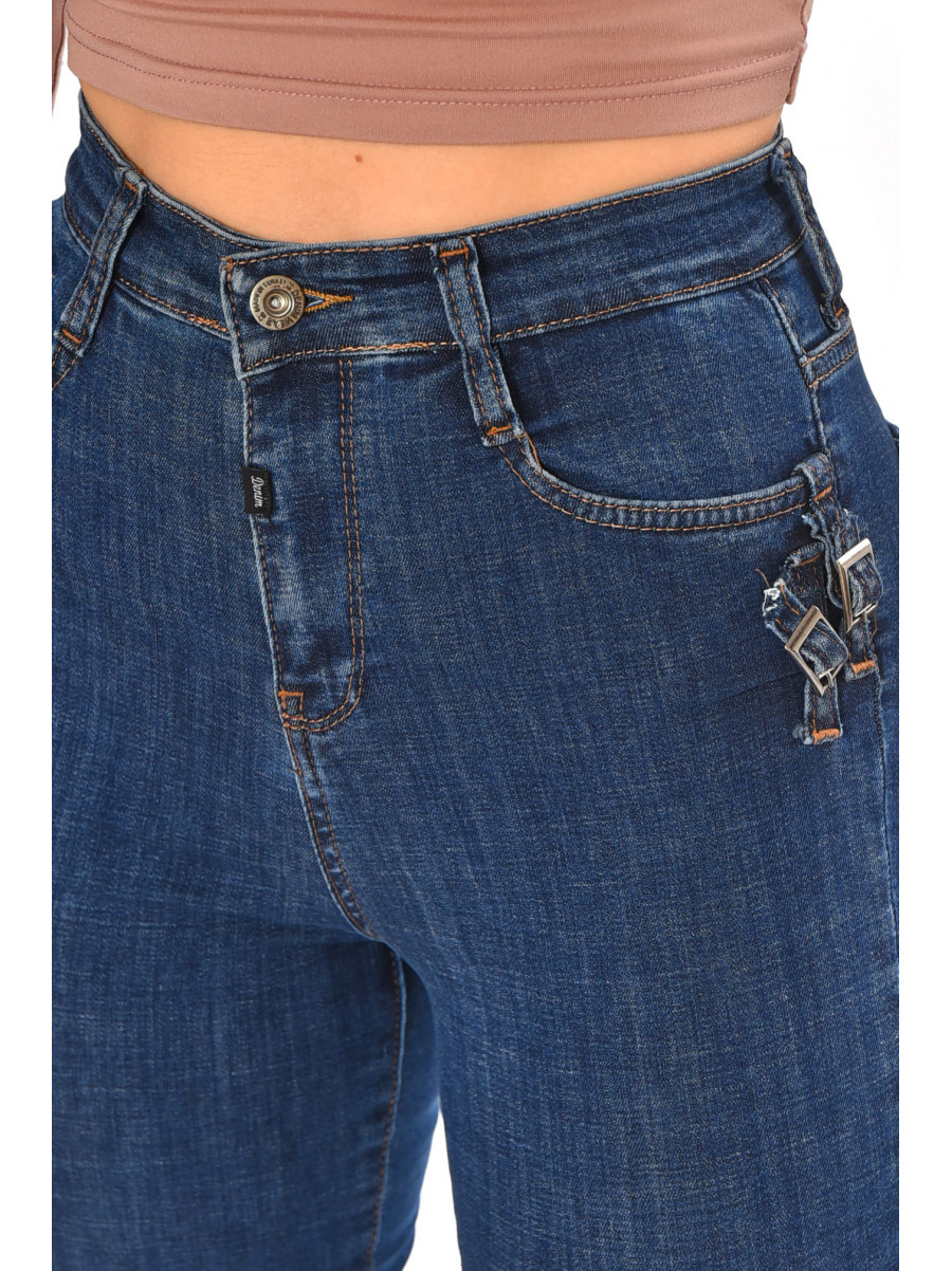 Джинсы женские однотонные синего цвета 0920 210658C