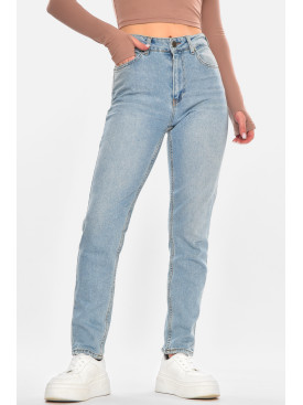 Джинсы женские однотонные голубого цвета 1029 210659C