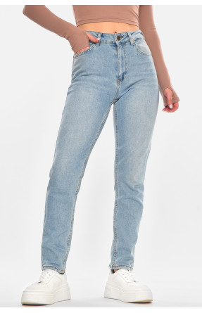 Джинсы женские однотонные голубого цвета 1029 210659C