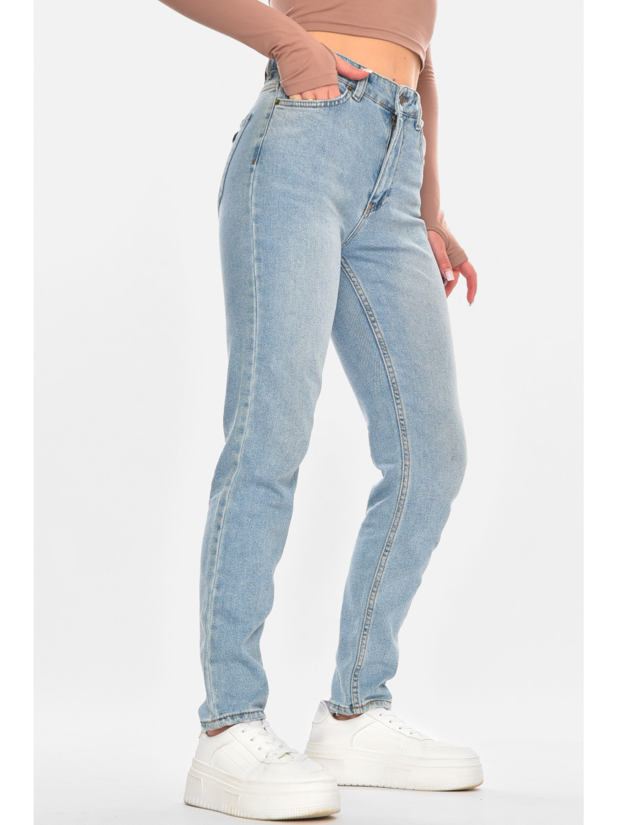 Джинсы женские однотонные голубого цвета 1029 210659C