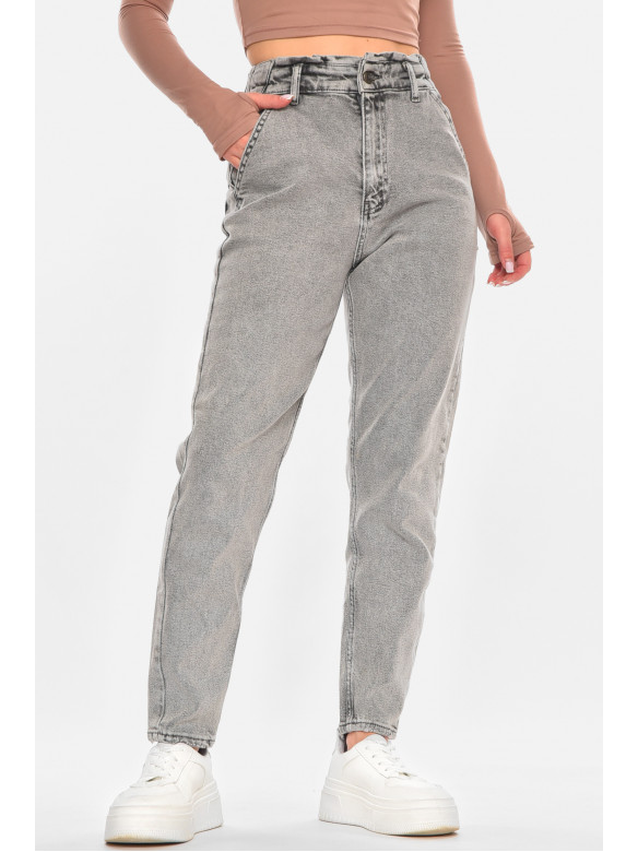 Джинсы женские однотонные серого цвета 1002 210660C