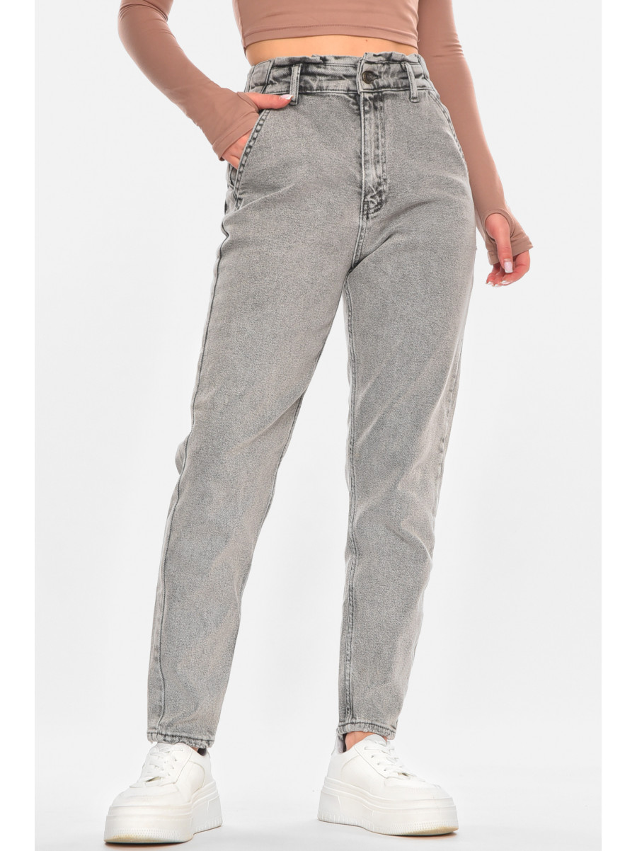 Джинсы женские однотонные серого цвета 1002 210660C