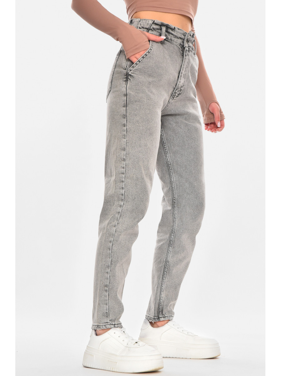Джинсы женские однотонные серого цвета 1002 210660C