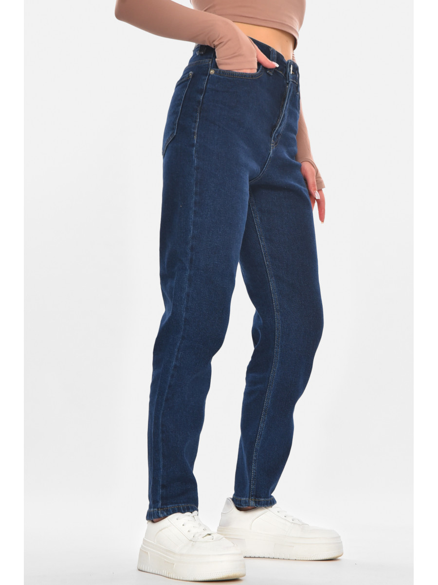 Джинсы женские однотонные тёмно-синего цвета 0138 210661C