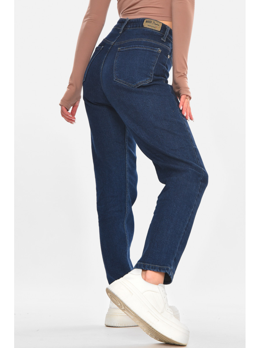 Джинсы женские однотонные тёмно-синего цвета 0138 210661C