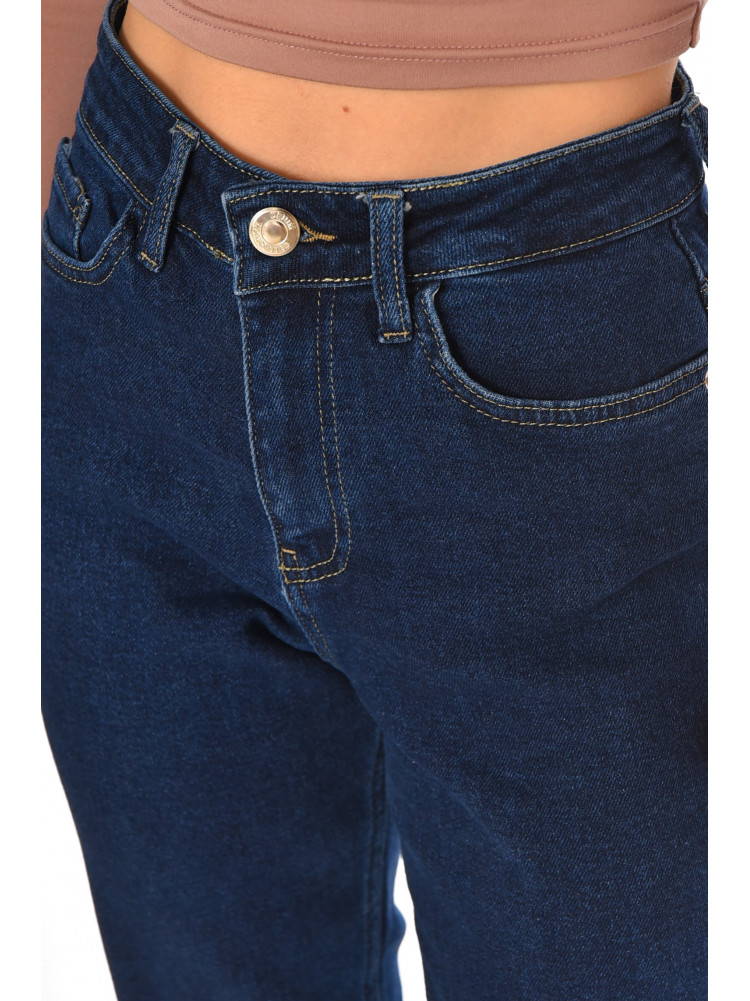 Джинсы женские однотонные тёмно-синего цвета 0138 210661C