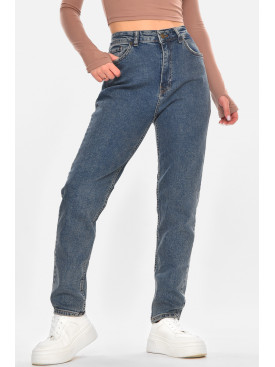 Джинсы женские однотонные синего цвета 4506 210662C