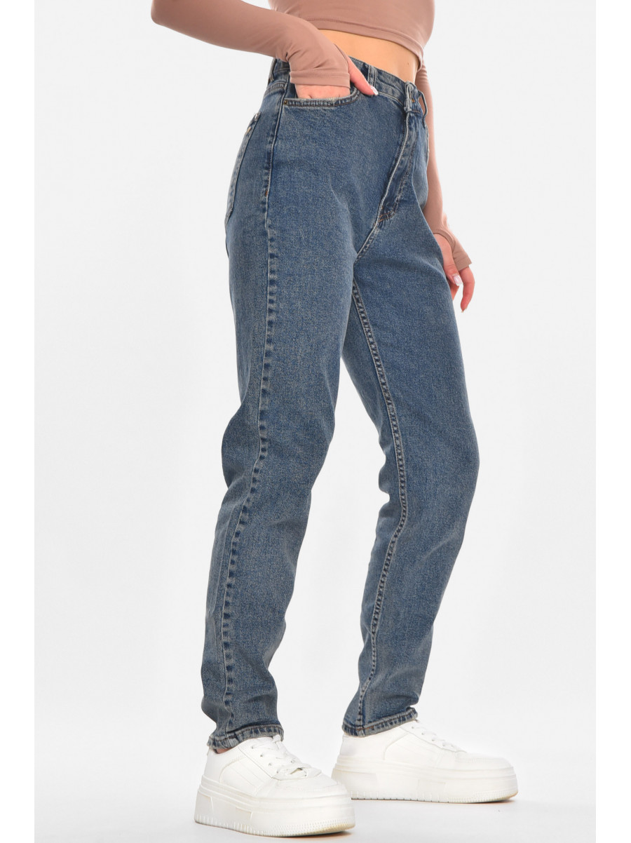 Джинсы женские однотонные синего цвета 4506 210662C