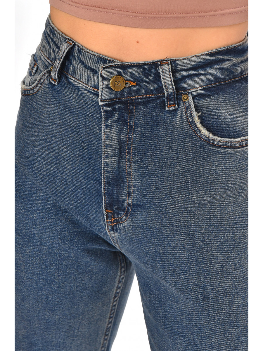 Джинсы женские однотонные синего цвета 4506 210662C