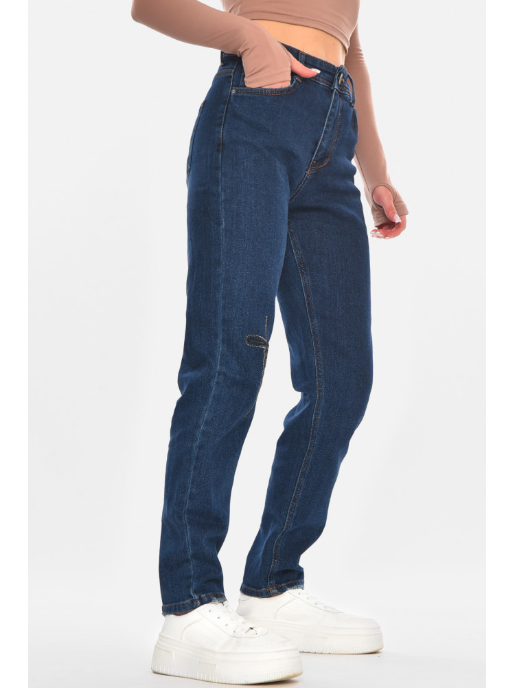 Джинсы женские однотонные тёмно-синего цвета 1969 210663C