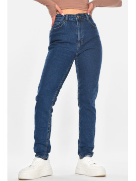 Джинсы женские однотонные тёмно-синего цвета 3026 210665C