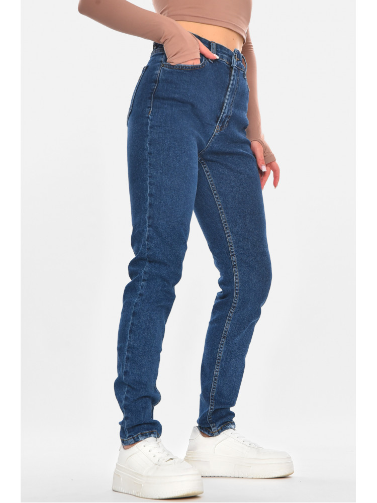 Джинсы женские однотонные тёмно-синего цвета 3026 210665C