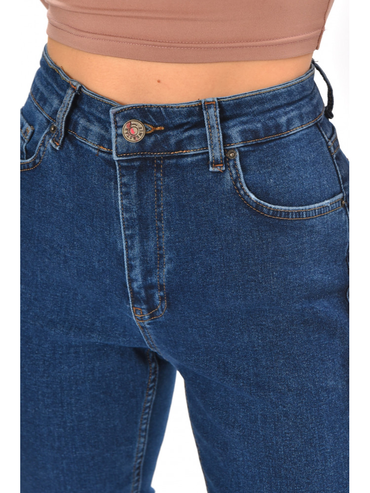 Джинсы женские однотонные тёмно-синего цвета 3026 210665C