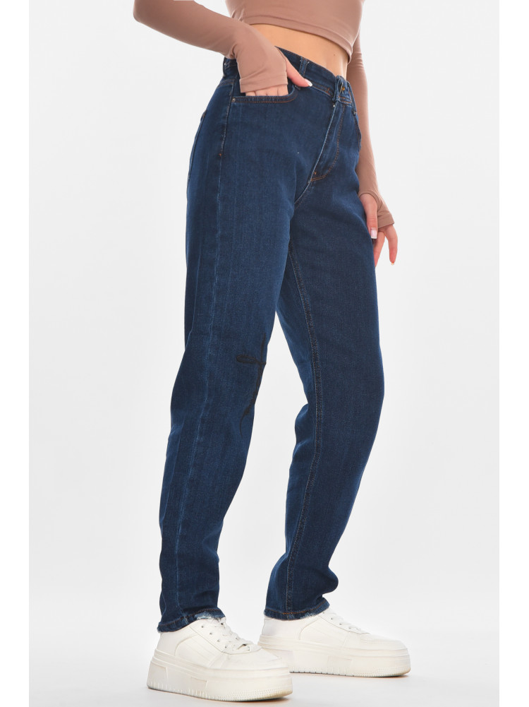 Джинсы женские однотонные тёмно-синего цвета 1969 210666C