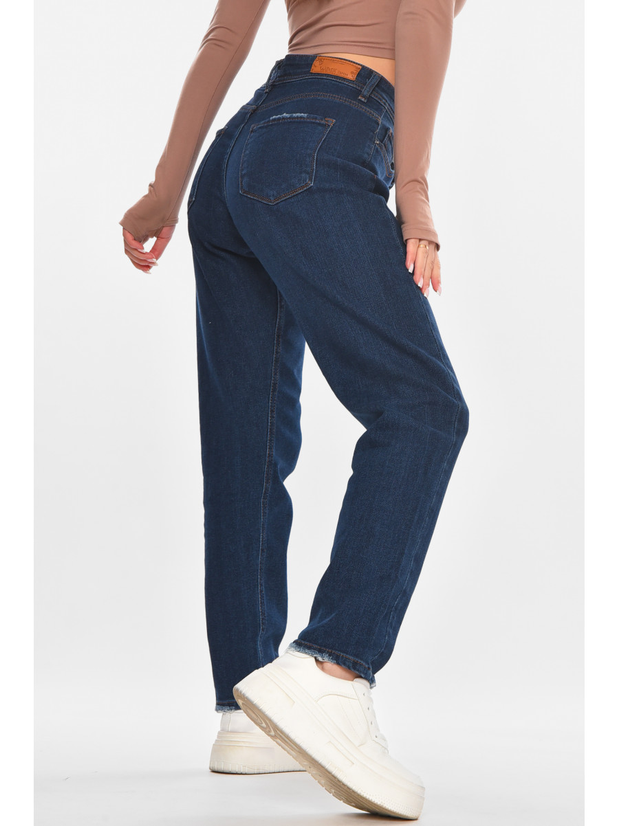 Джинсы женские однотонные тёмно-синего цвета 1969 210666C