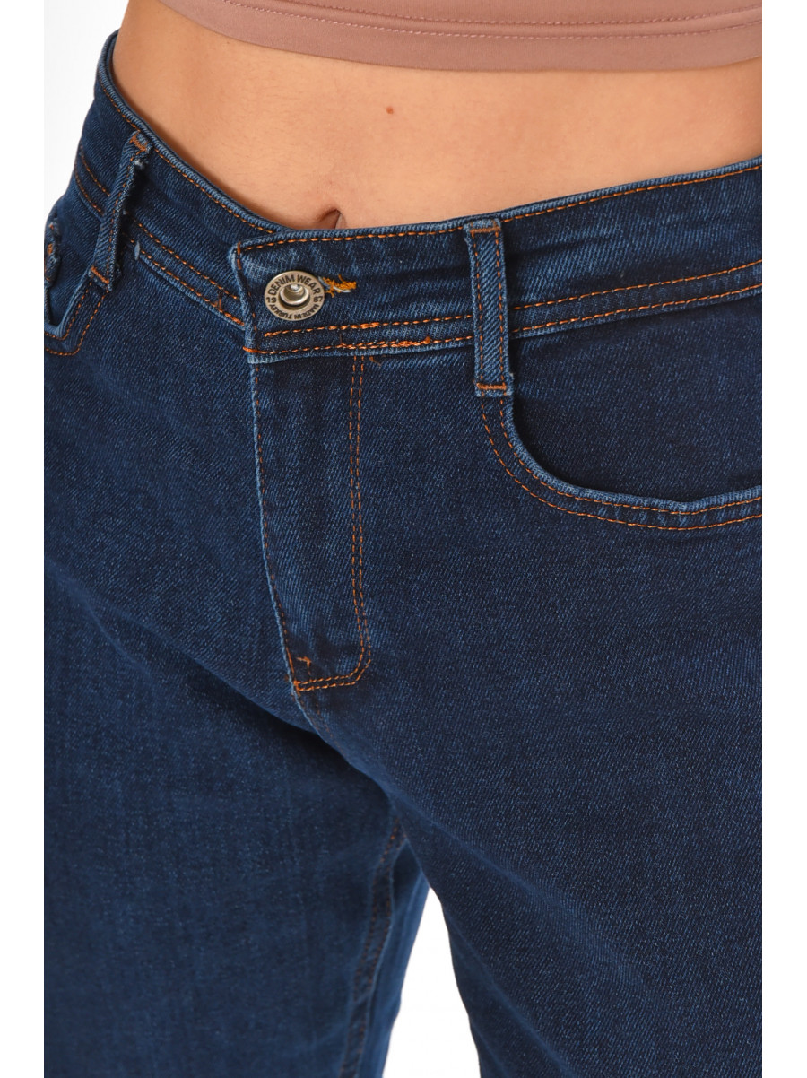 Джинсы женские однотонные тёмно-синего цвета 1969 210666C