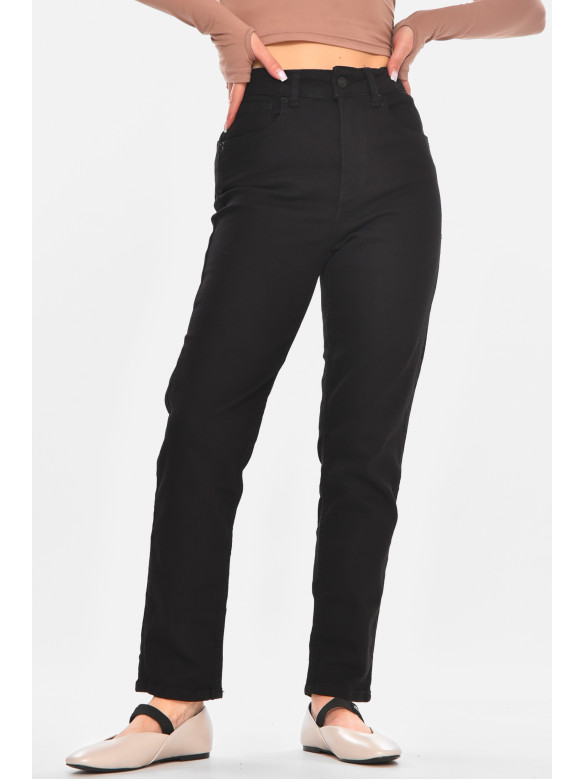Джинсы женские однотонные черного цвета 00962/2 210667C