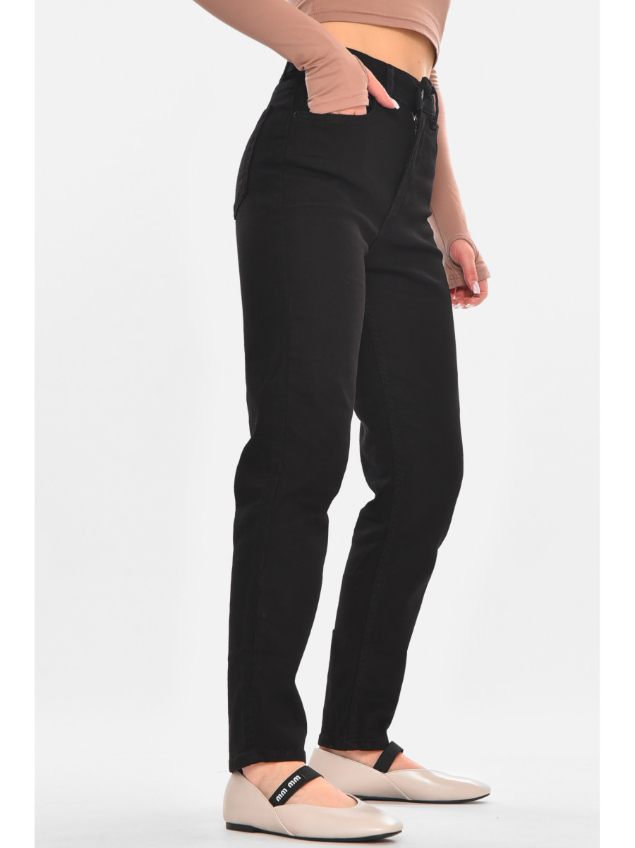 Джинсы женские однотонные черного цвета 00962/2 210667C