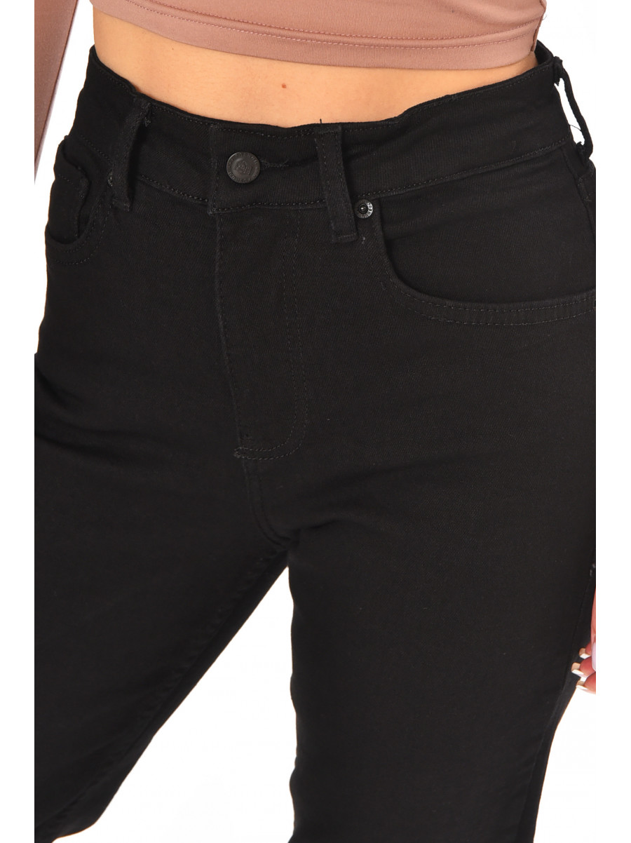 Джинсы женские однотонные черного цвета 00962/2 210667C