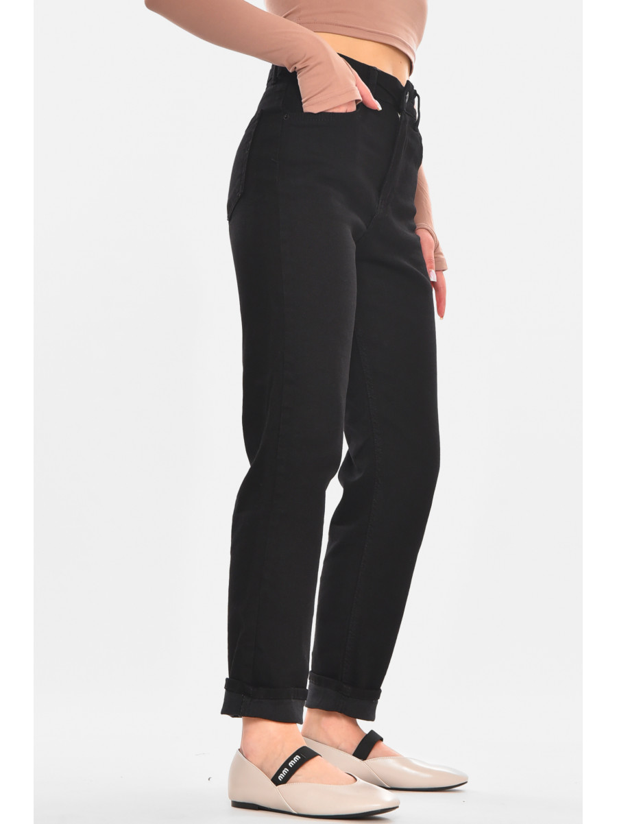 Джинсы женские однотонные черного цвета 00963/2 210668C