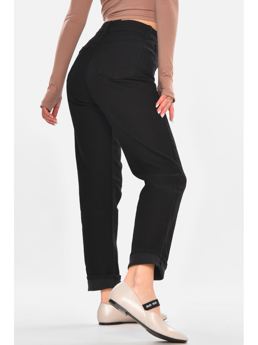 Джинсы женские однотонные черного цвета 00963/2 210668C