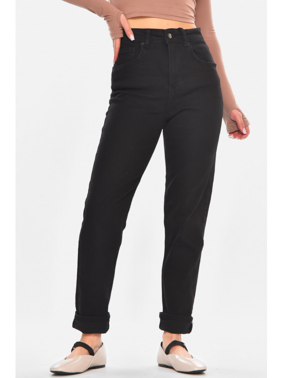 Джинсы женские однотонные черного цвета 00764 210670C