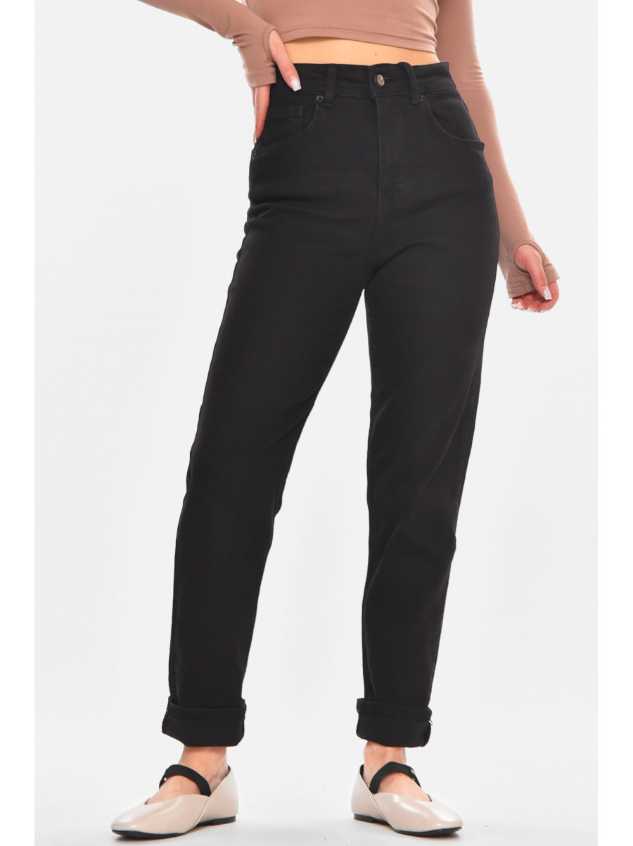 Джинсы женские однотонные черного цвета 00764 210670C