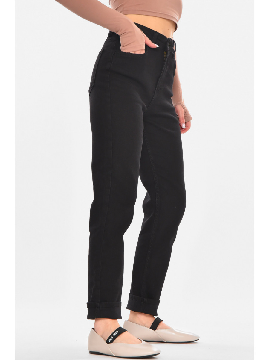 Джинсы женские однотонные черного цвета 00764 210670C