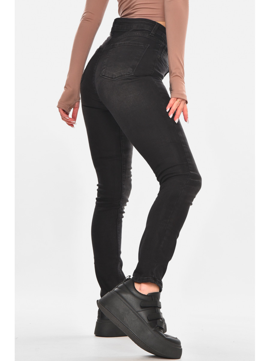 Джинсы женские однотонные черного цвета 00207 210671C