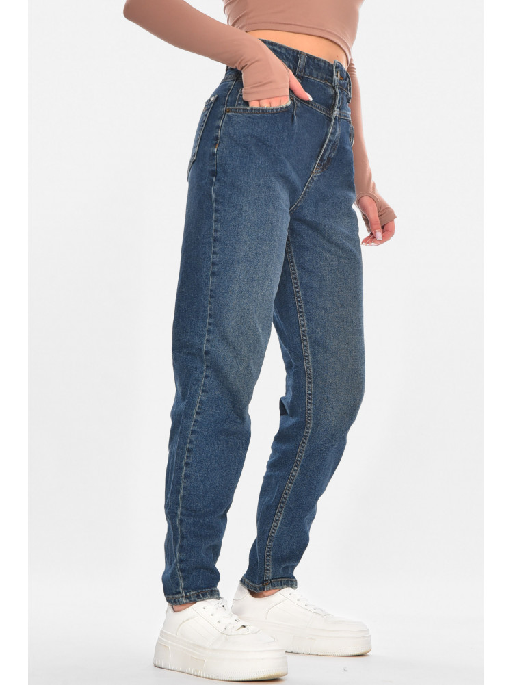 Джинсы женские однотонные тёмно-синего цвета 2567/2 210672C