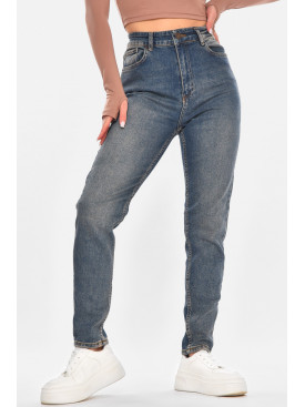 Джинсы женские однотонные синего цвета 3019 210673C Джинсы женские однотонные синего цвета 3019 210673C
