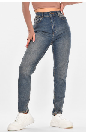 Джинсы женские однотонные синего цвета 3019 210673C Джинсы женские однотонные синего цвета 3019 210673C