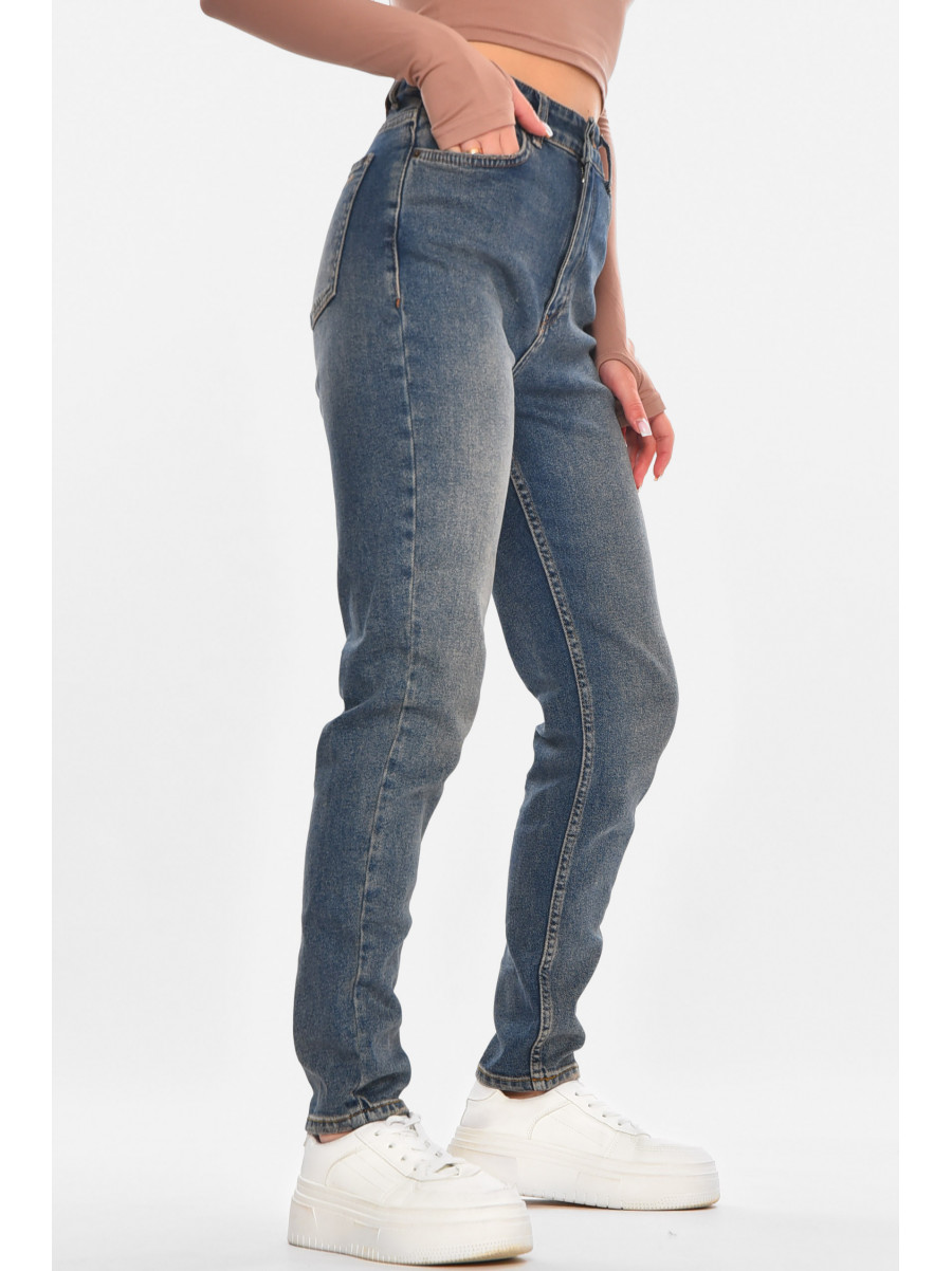 Джинсы женские однотонные синего цвета 3019 210673C