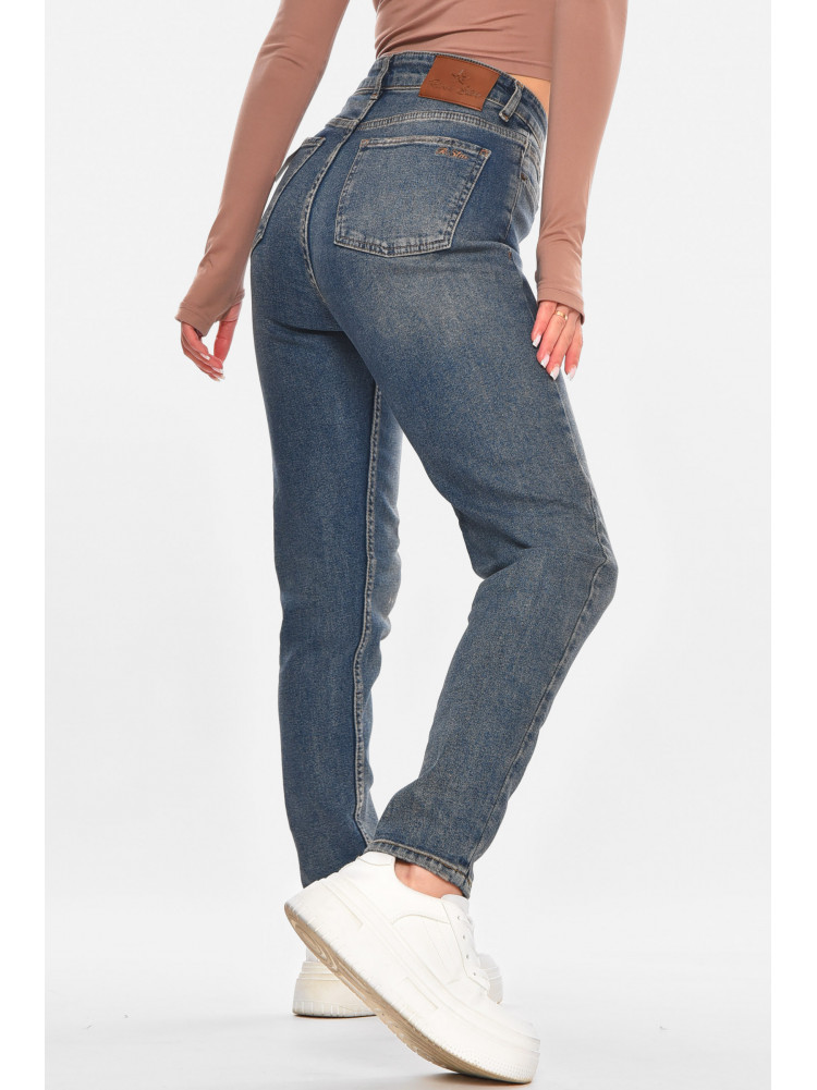 Джинсы женские однотонные синего цвета 3019 210673C